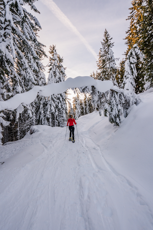 Schneeschuhwandern statt Skifahren macht genauso viel Freude.